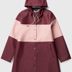 Stutterheim Mosebacke Pink + Burgundy Raincoat XS